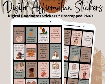 Boho stickers digital journal goodnotes stickers Affirmation Stickers, Goodnotes Stickers, Self-Confidence and Self-Esteem Affirmations