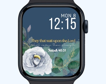 Christian Apple Watch face wallpaper, digital watch face, faith png, smartwatch face, 45 mm apple watch face for women