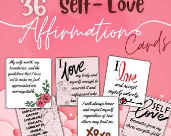 Affirmation self love Cards, Self Care and Self Love Printable Card Deck, Words of Affirmation, self love prompts