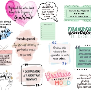 Digital Gratitude planner stickers, goodnotes Journal Stickers, Gratitude Quotes, Goodnotes Stickers,