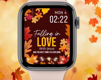 Christian Autumn Leaves Apple Watch Face Wallpaper (Digital Download)