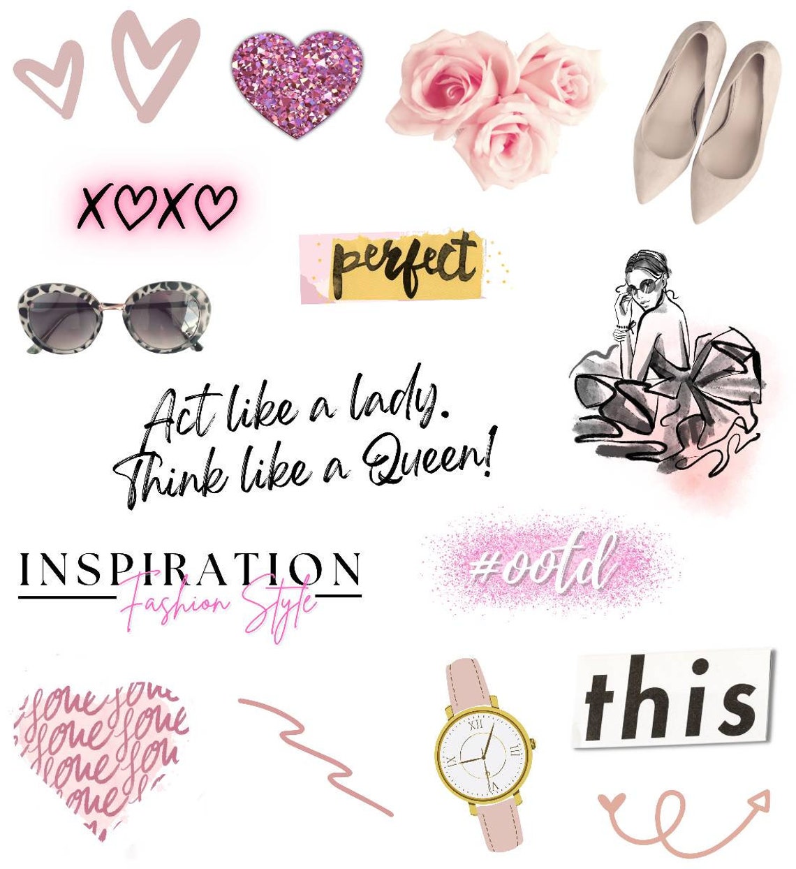 Life Style Sticker Fashion Lifestyle Stickers Black Girl Digital Planner Stickers ...