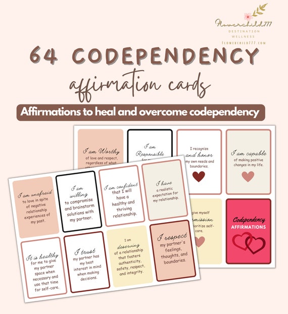 Codependency recovery affirmations, overcoming codependency affirmations, attachment style, couples therapy, relationship addiction