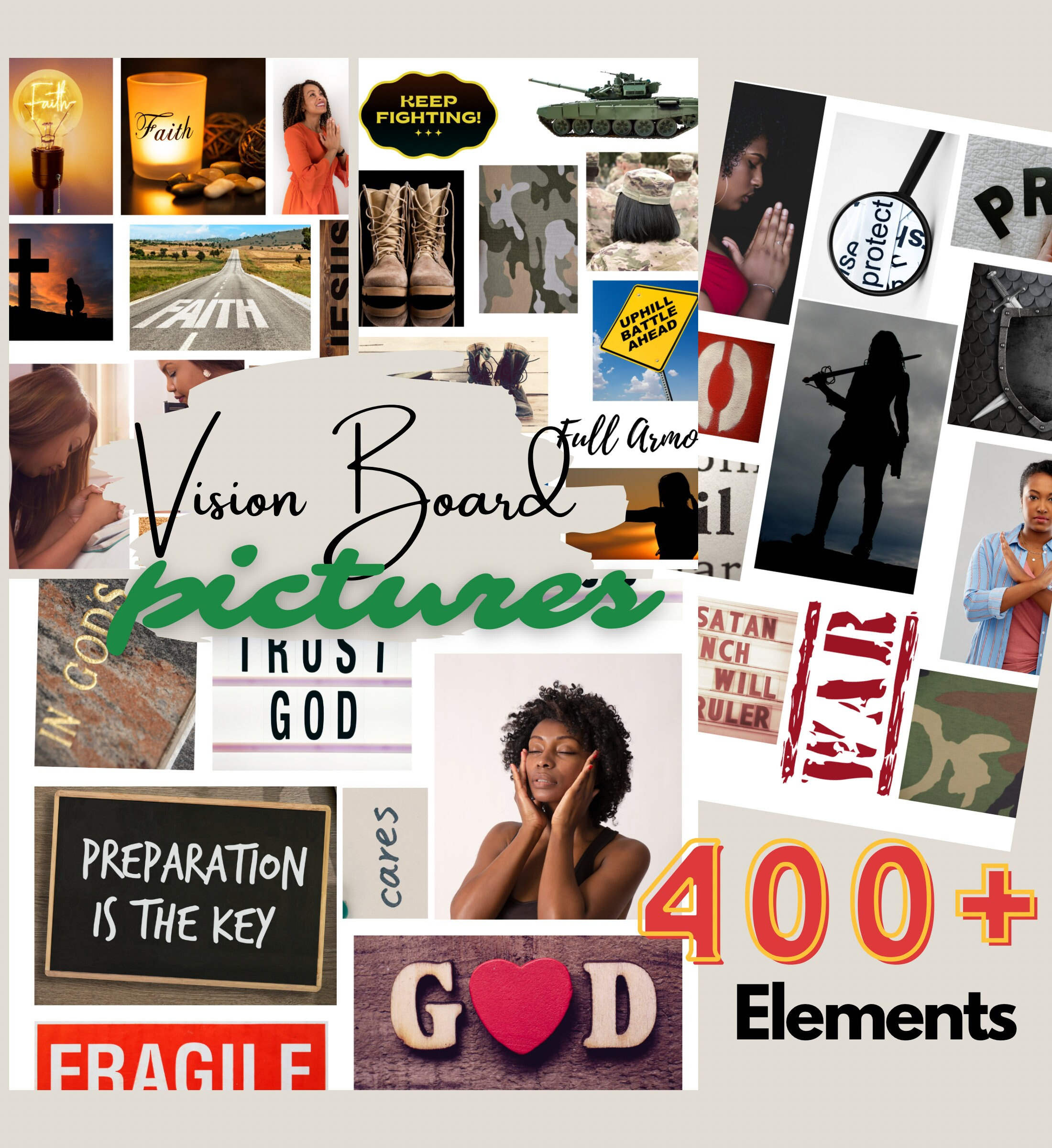 Christian Vision Bord schwarze Frau, 2025 Vision Bord Bilder Kit, schwarze Frau Vision Bord Bilder spirituelle Vision Bord Clipart