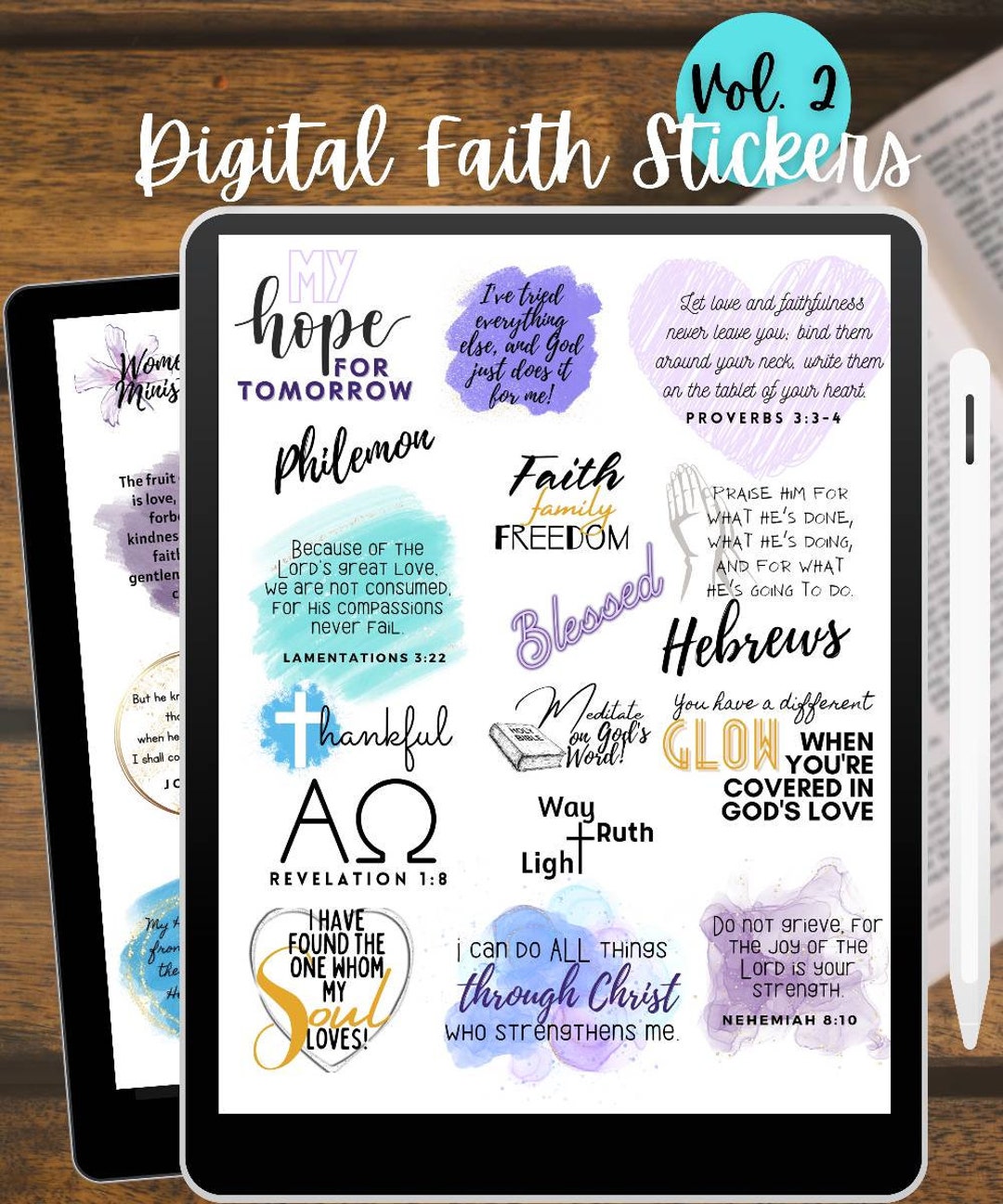 Digital Faith Stickers, Christian Planner, Digital Bible Stickers