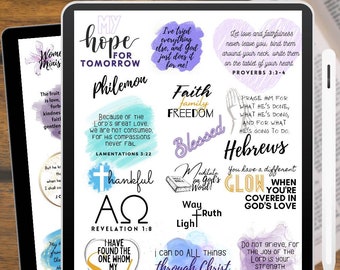Digital faith Stickers, Christian planner, Digital Bible Stickers, Digital Bible Journaling, Christian Digital Stickers