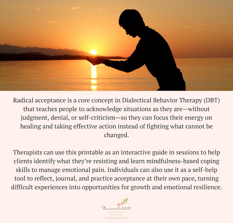 Radical Acceptance DBT Skills Worksheets | 16-page Turning the Mind ...