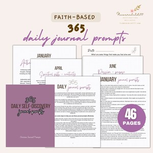 365 Journal prompts for self discovery Christian journal prompts, daily journal prompts printable, monthly journal prompts for mental health