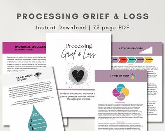 Grief journal, grief and loss worksheets, grief therapy worksheets Grief journal prompts, grief worksheets, grief workbook 5 stages of grief