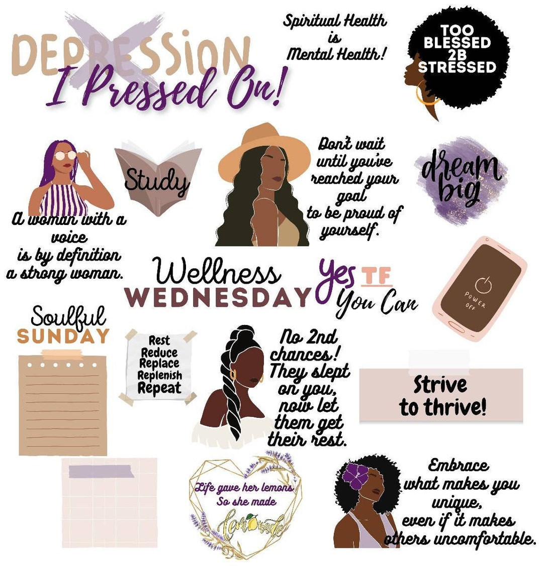 Black Girl Digital Stickers, for Black Girl Stickers, Goodnotes Planner ...