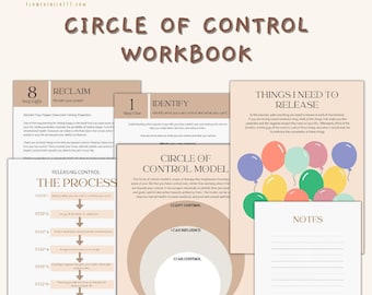 What I can control Circle of control worksheets, cognitive distortion, Unhelpful dialectical Thinking errors CBT Therapy therapist worksheet