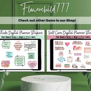 Rose Gold Stickers, Rose Metallic Digital Stickers, Self Care Stickers