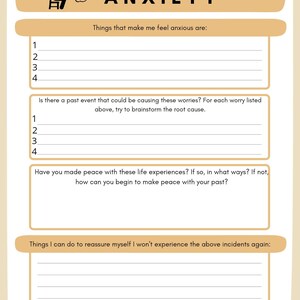 Anxiety workbook, anxiety coping