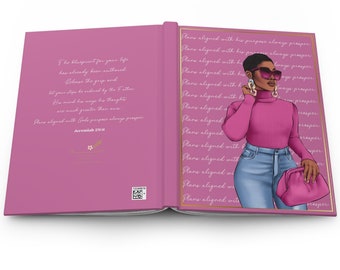 Black Women self care hardcover notebook matte, black girl journal stationery, gifts for her, black women planner, prayer journal