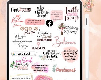 Faith digital stickers, Religious Digital Devotional Stickers, Scripture stickers, Digital Bible Journaling, Christian planner Stickers