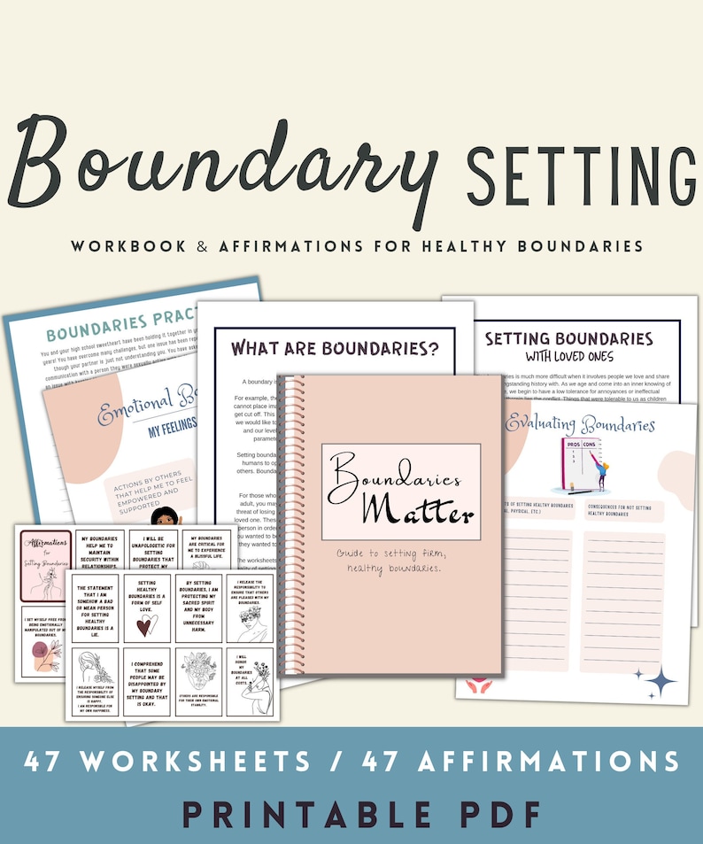 Printable setting boundaries worksheet, journal prompts, Boundaries Workbook, psychology tools, Boundary Statements, boundary setting setting healthy boundaries selfloverainbow psychology tools therapy worksheets gentleobservations