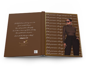 Black Women Hardcover Journal Matte - Adjust Your Crown, brown girl journal, black woman journal, college gift, hbcu, prayer journal