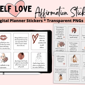 Goodnotes planner Stickers, Digital Affirmation Stickers, Goodnotes Stickers, Self Love Affirmations