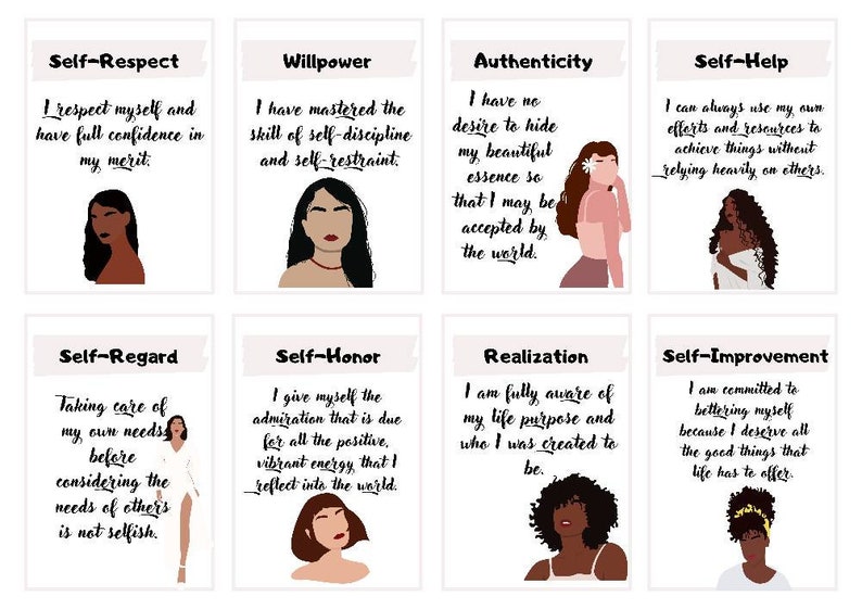 Black girl affirmations self care affirmations printable affirmation cards