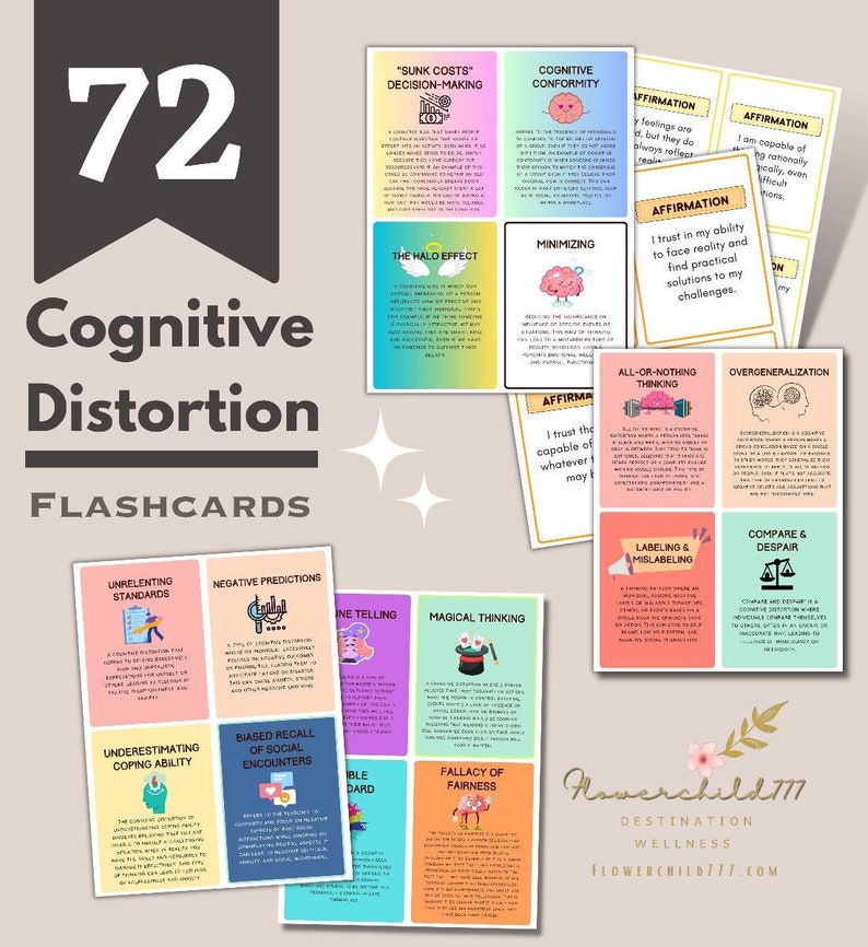 Cognitive distortion, mental health worksheets, shinethrivetherapy, mspsychotherapist, thinking errors