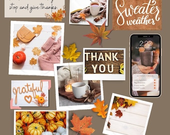 Fall Planner Stickers, Autumn Digital Planner Stickers fall vibes png, October planner stickers, Fall Goodnotes Mood Board, PreCropped