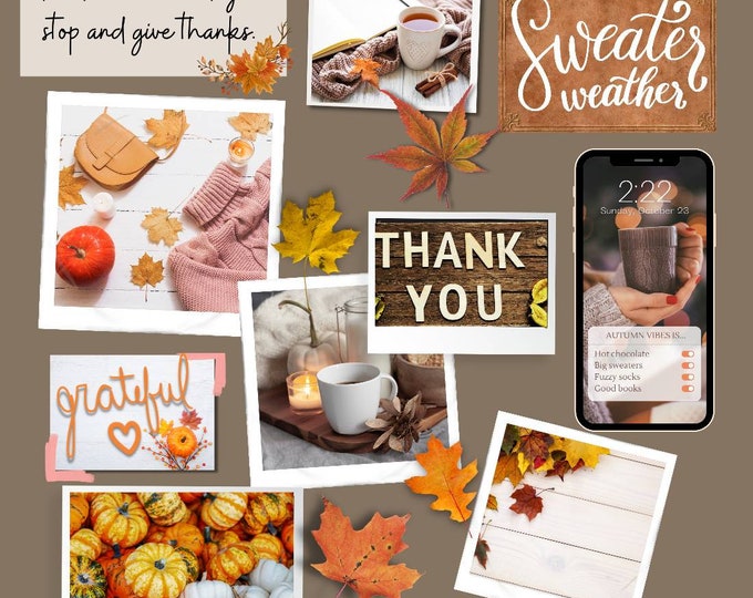 Fall Planner Stickers, Autumn Digital Planner Stickers fall vibes png, October planner stickers, Fall Goodnotes Mood Board, PreCropped