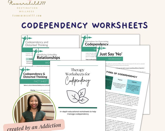 Codependency worksheets, therapy activity, overcoming codependency, attachment style, couples therapy workbook, relationship addiction