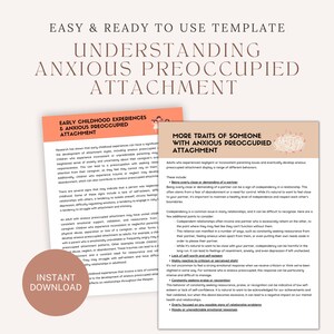 Anxious preoccupied attachment style, anxious attachment style, attachment theory workbook pdf couples therapy healing anxious preoccupied changing attachment style journal prompts therapy tools for counselors & therapists eyemindspirit