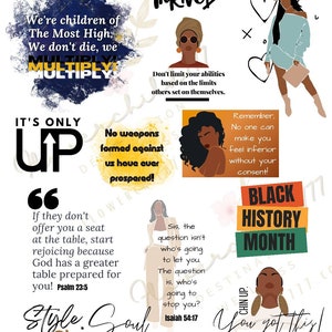 Black Girl digital Black girl magic Planner Stickers Goodnotes, african american planner, affirmation Stickers, Self Care, notability