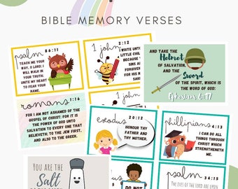 Kids Scripture Flashcards printable, kids bible cards, kids Bible Memory verses, Bible verse notes, Lunchbox notes, bible Memorization Cards
