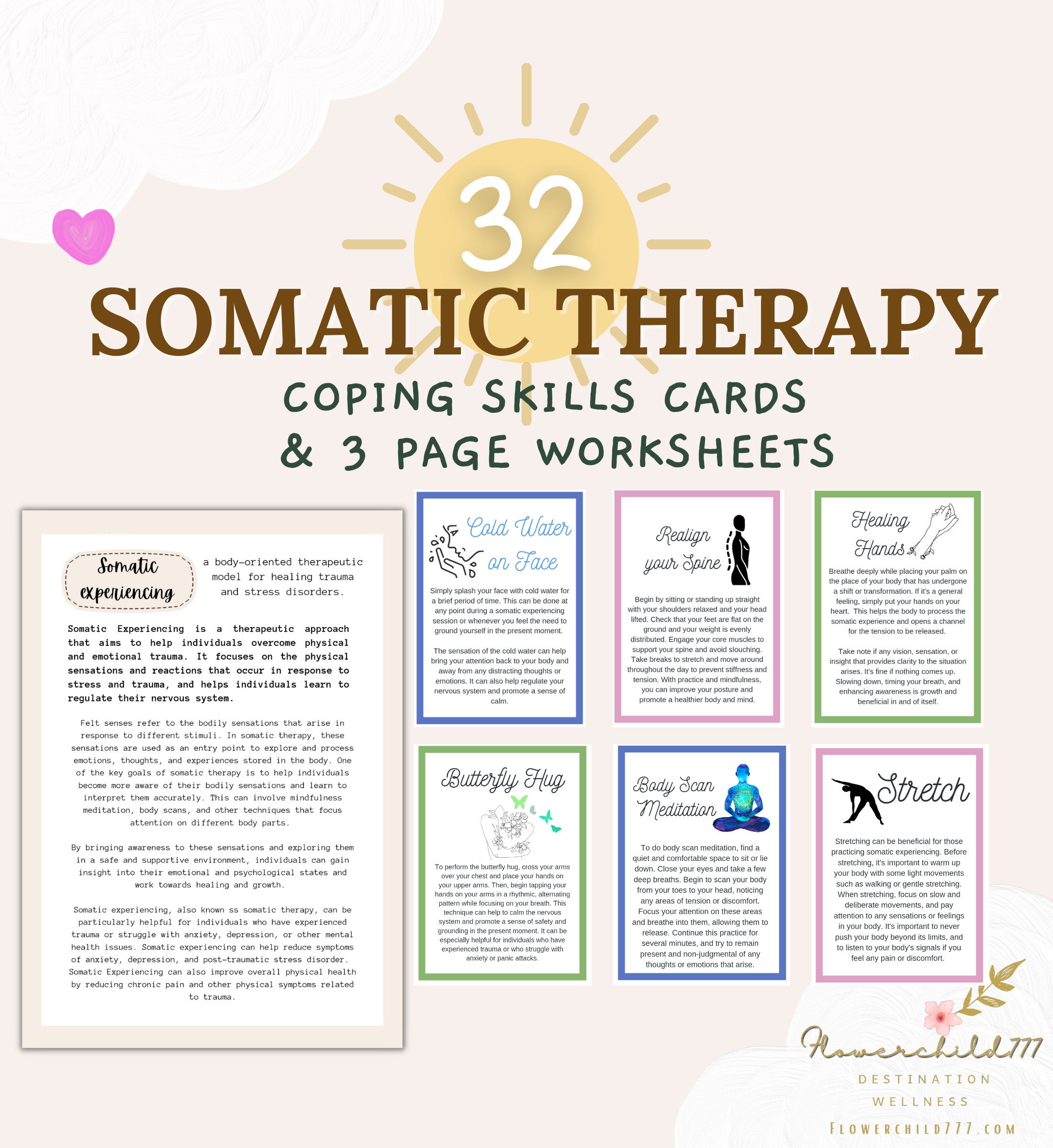 Somatic Therapy Exercises Pdf Somatic Experiencing PTSD Trauma - Etsy