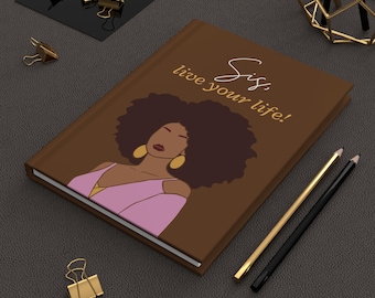 Black Women self-care hardcover notebook matte, college gift, black girl stationery, brown girl journal, black women planner