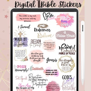 Religious Digital Devotional Stickers, Faith Bible verse, Scripture stickers, Digital Bible Journaling, Christian planner Digital Stickers