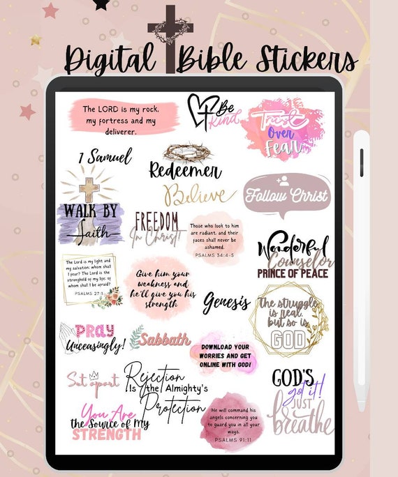 Bible Journaling Digital Stickers. Faith Quotes Stickers Set / Christian  Prayer Digital Planner Stickers 