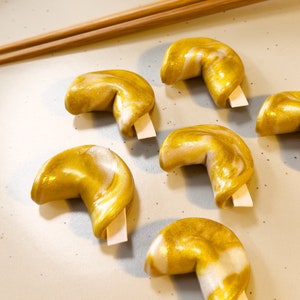 Gold Fortune Cookie - Clay Fortune Cookie, Mystery Message or Personalised Message, Hope, Inspiration, Love, Self Love, Mindfulness
