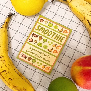 Smoothie - Art Zine Comic - The Simple Things, Cute Forest Friends, Nature, Fruit, Food, Monsters, Kawaii, Concertina Zine