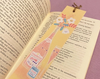 Flower bookmark - Prosecco bookmark, alcohol bookmark, gifts for readers, gift ideas for mum, mothers day gift, mum bookmark