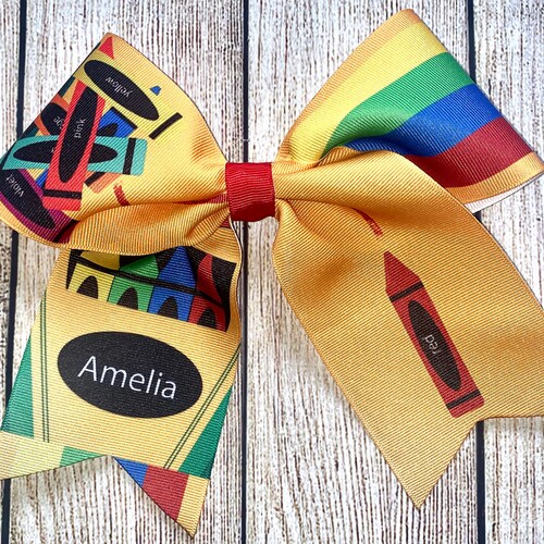 4-5-6 Crayon Hairbow Back to School Hair Bow School - Etsy