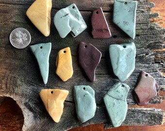 Stones with Holes Organic Charms Top Drilled Beach Stone Jewelry Wholesale Stones Sticks River Rock Pendants Beach Stone Earrings