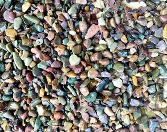 4lbs Colorful Natural River Pebbles (1/4”-1/2”) Montana Tumbled Gravel for Planters  Terrariums Aquariums Crafts and Décor vivariums