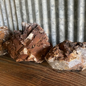 3 Decorative rocks with crystals large stone natural home decor lanscaping garden terrarium fish tank rock  5x5” each