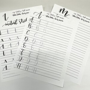 Print at Home Learn To Letter Work Pages, Learn Calligraphy, Digital Download Lettering, Workbook for hand lettering and calligraphy