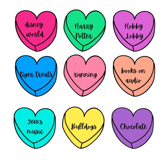 Custom candy shop hearts