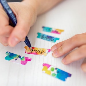Handbeschriftete Monats-Tabs für Planer 18 handgefertigte Tabs