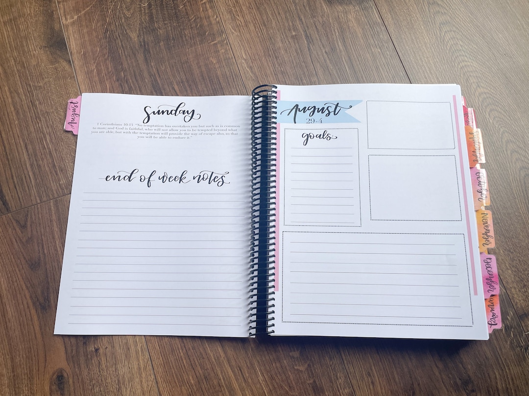 Large weekly planner with bible verses christian planner for her etsy