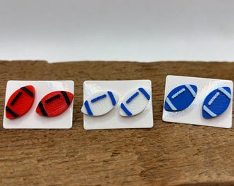 Football Stud Earrings - Hypoallergenic Team Spirit Jewelry Choose Football Team Color Combination