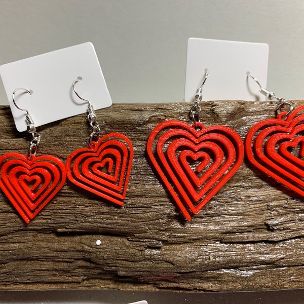 Infinity Heart Love Earrings, Custom 3D Printed- Lightweight & Cute Perfect for Valentines or any day wear - Hypoallergenic Fish Hook