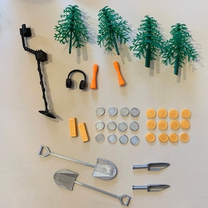 Metal Detecting Treasure Hunt Custom 3D Printed Cake Decorating Kit Fun Beach or Dirt! Metal Detector, pin pointer, shovel and more!