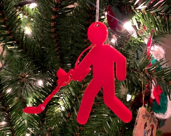 Metal Detecting | Detectorist | Treasure Hunt Figure Christmas Ornament - Custom 3D Printed in a variety of colors