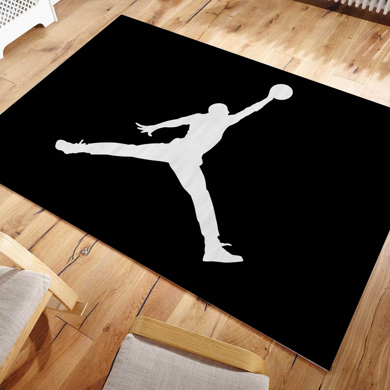 Jordan Rug Sneaker Rug Jordan Carpet Nonslip Basketball Etsy